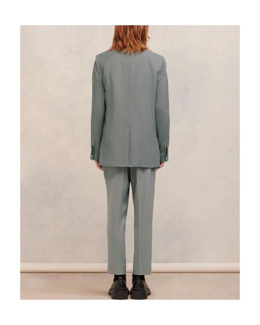 AMI Gray Tailored Single-Breasted Blazer for men