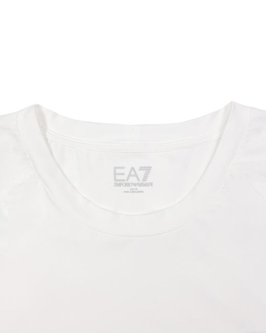 EA7 White Logo Printed T-Shirt for men
