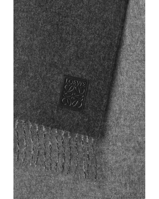 Loewe Multicolor Logo Patch Fringed Edge Scarf