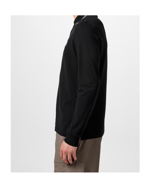 Stone Island Black Logo Patch Polo Shirt for men