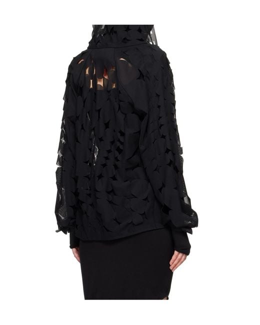 Post Archive Faction PAF Black Post Archive Faction 6.0 Cut-Out Detailed Hooded Jacket
