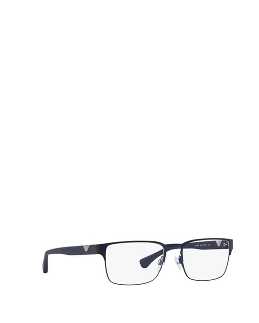Emporio Armani White Rectangular Frame Glasses for men