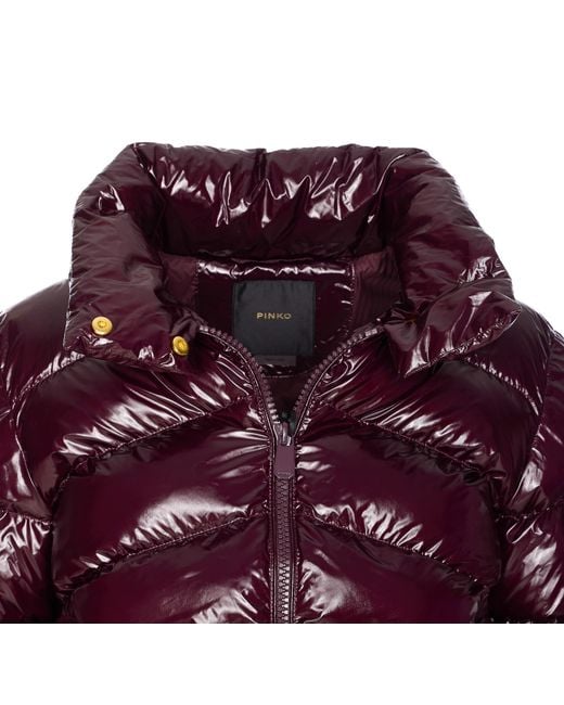 Pinko Purple Long-Sleeved Zip-Up Down Jacket