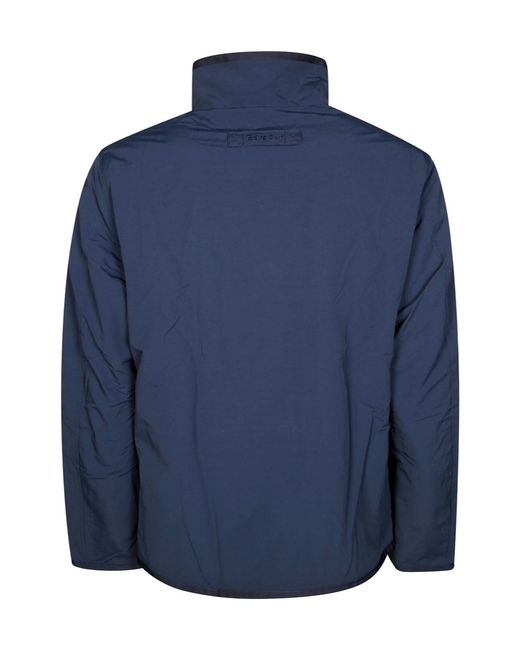 Barbour Blue Logo Embroidered Reversible Fleece Jacket for men