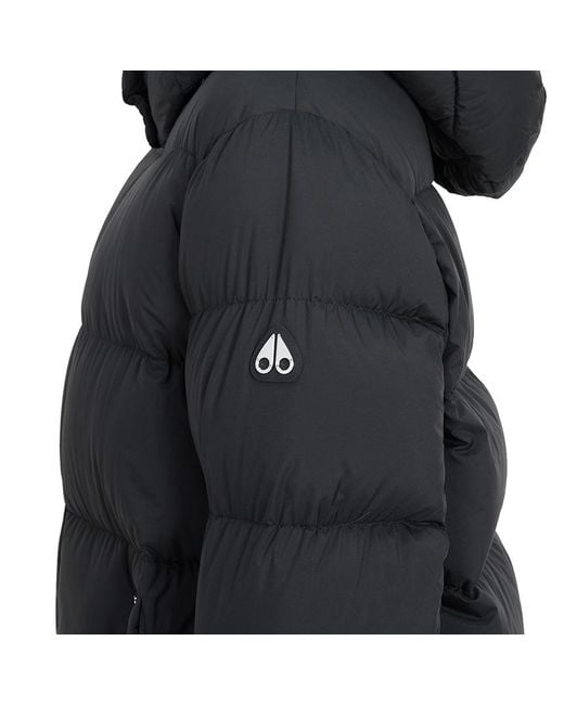 Moose Knuckles Black Belle Dune Long Puffer Coat
