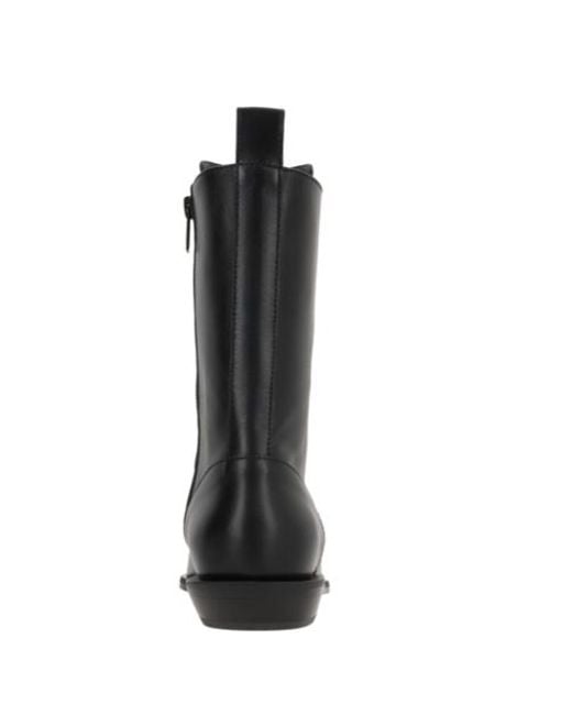 Ann Demeulemeester Black Pointed Lace-Up Boots