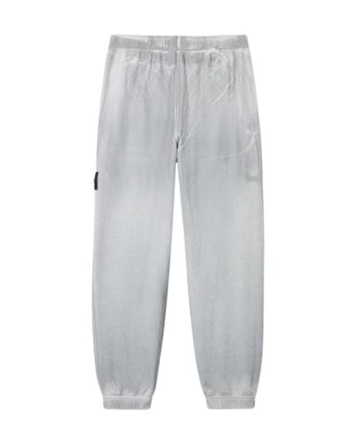 Stone Island Gray Logo Patch Sweat Pants for men