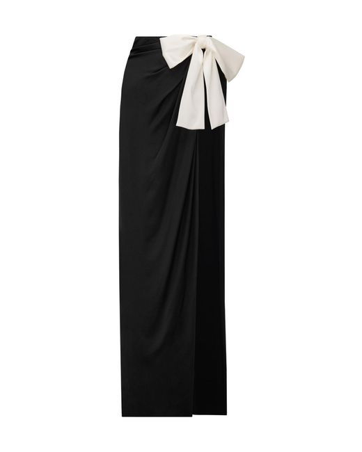 Saint Laurent Black Tied Draped Skirt