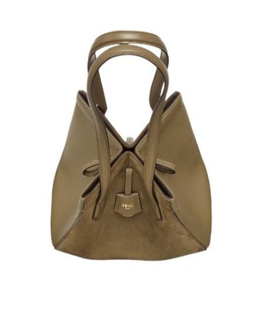 Fendi Brown Origami Medium Tote Bag