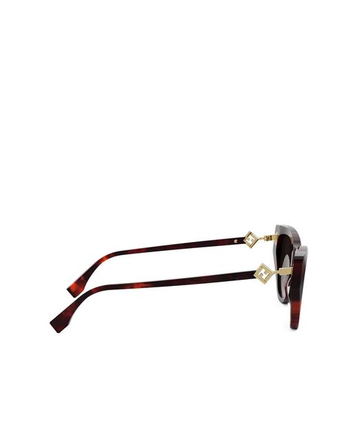 Fendi Brown Eyewear Cat-Eye Frame Sunglasses