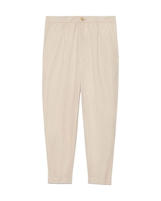 AMI Natural Ami Turn-Up Cuff Cropped Trousers for men