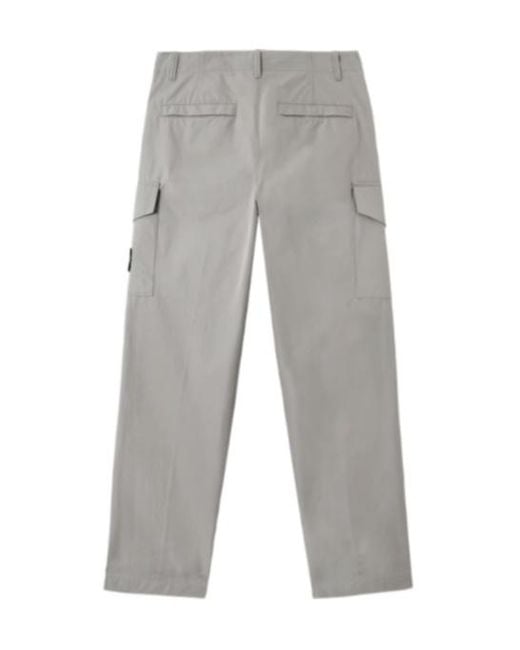 Stone Island Gray Ghost Straight-Leg Cargo Pants for men