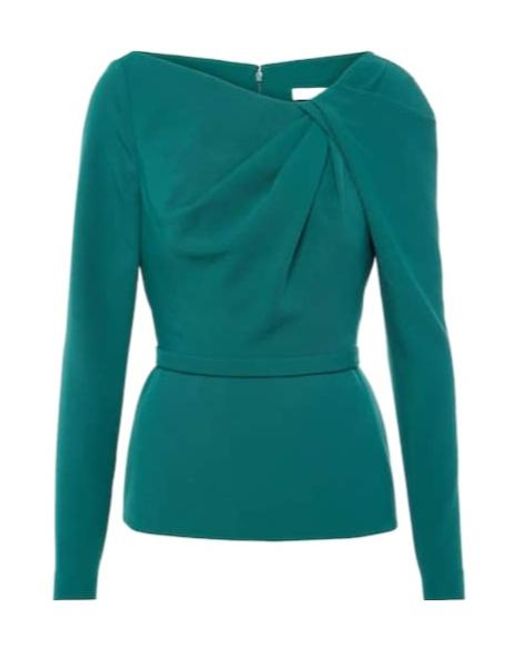 Safiyaa Green Pleated Detail Top