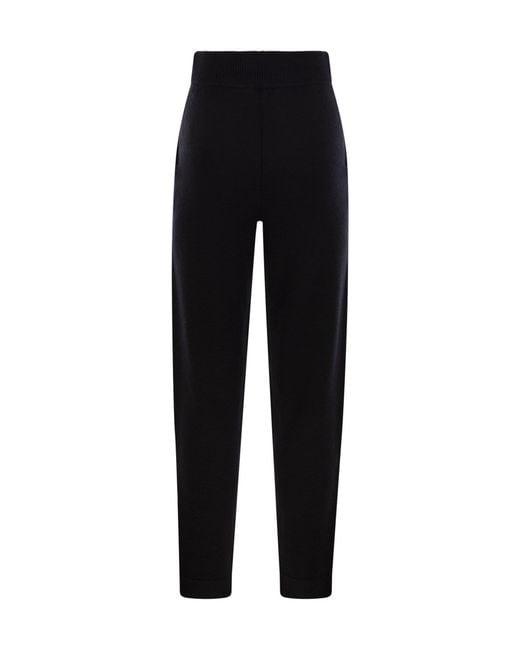Max Mara Black High Waist Drawstring Knitted Trousers