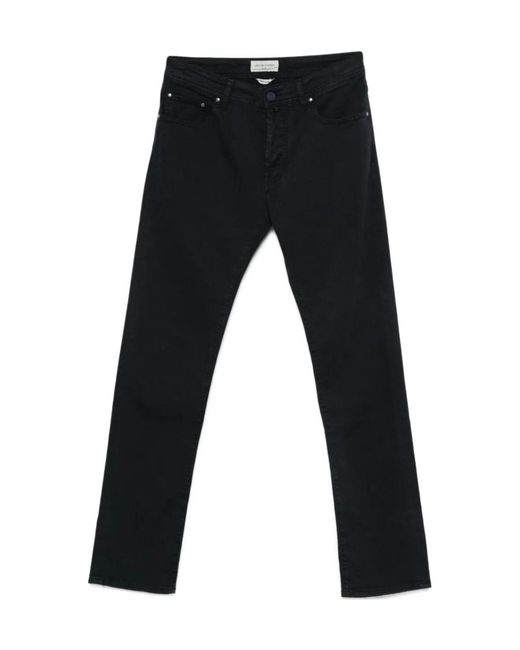 Jacob Cohen Black Logo Patch Pocket-Detail Trousers for men