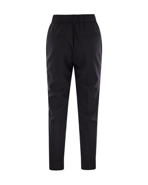 Peserico Blue High-Waist Slim-Fit Pants