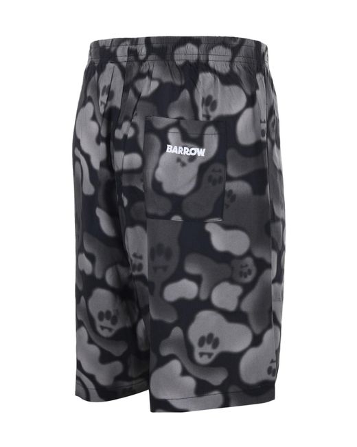 Barrow Gray Allover Print Shorts for men
