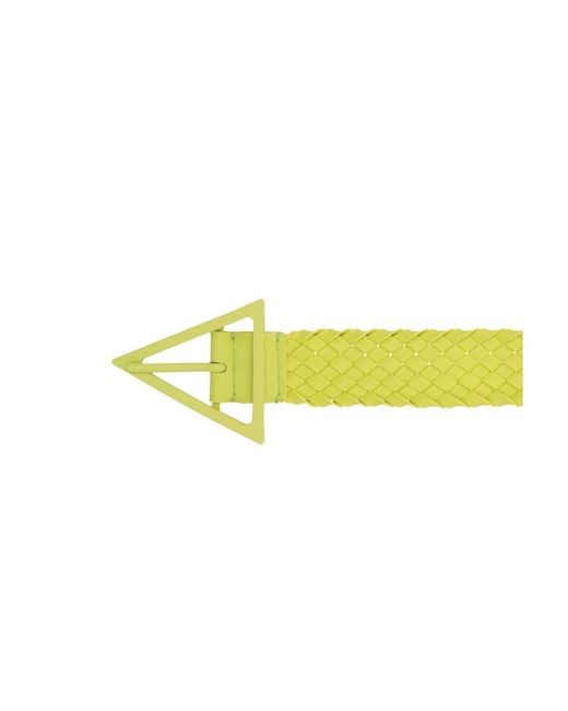 Bottega Veneta Yellow Intreccio Buckled Belt for men