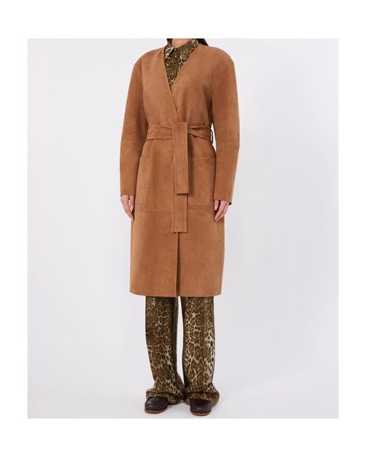 Max Mara Brown Studio Portici Belted Coat