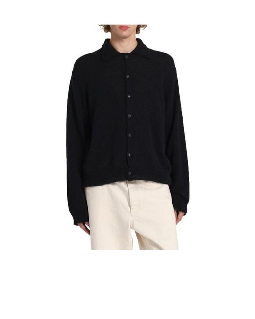 Our Legacy Black Ribcollar Knit Sweater for men