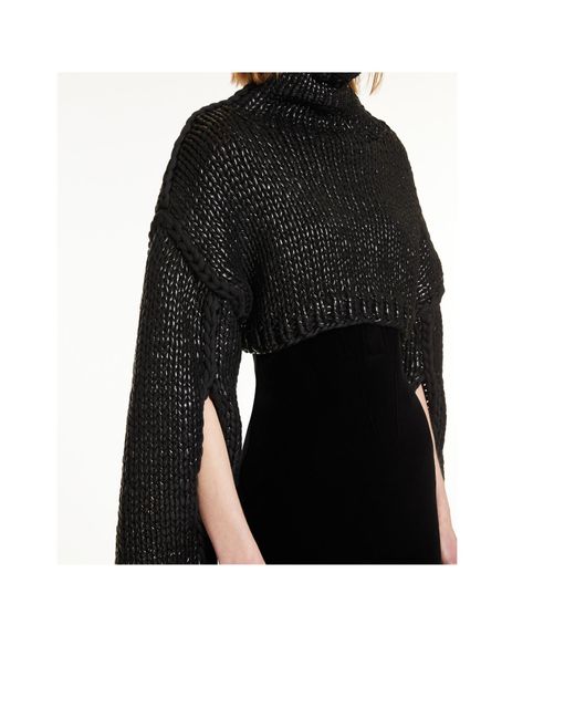 Sportmax Black High Neck Cut-Out Detailed Jumper