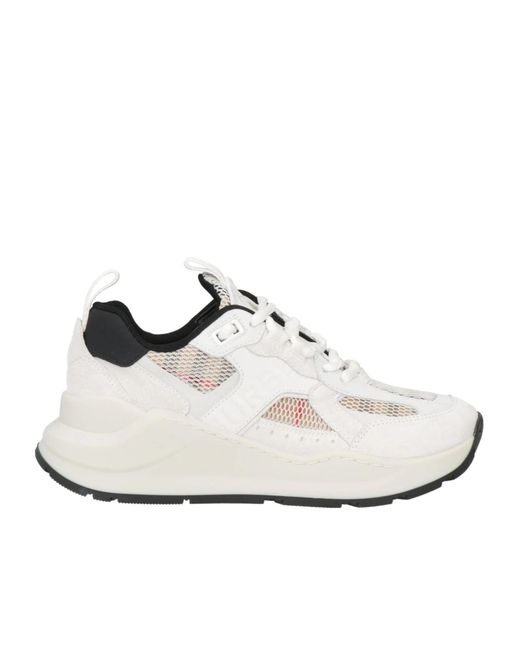 Burberry White Platform Sneakers