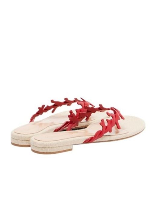 Gianvito Rossi Pink Canvas And Leather Thong Sandals