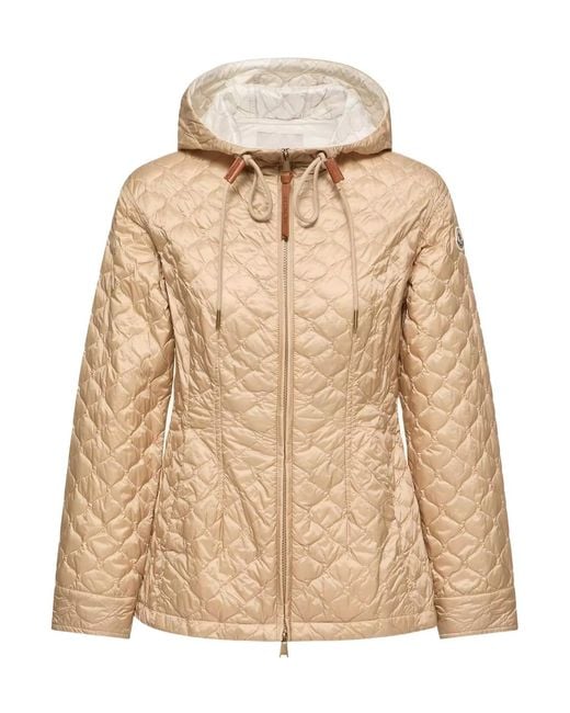 Moncler Natural Arum Hooded Mid-Length Padded Jacket