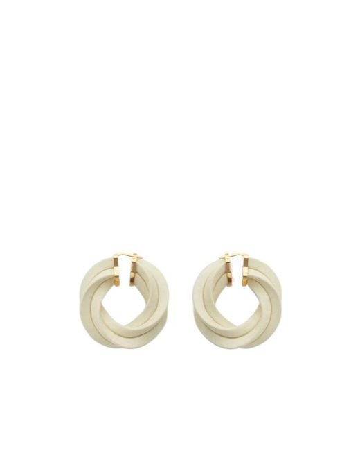 Bottega Veneta Metallic Logo Twisted Ring Earrings