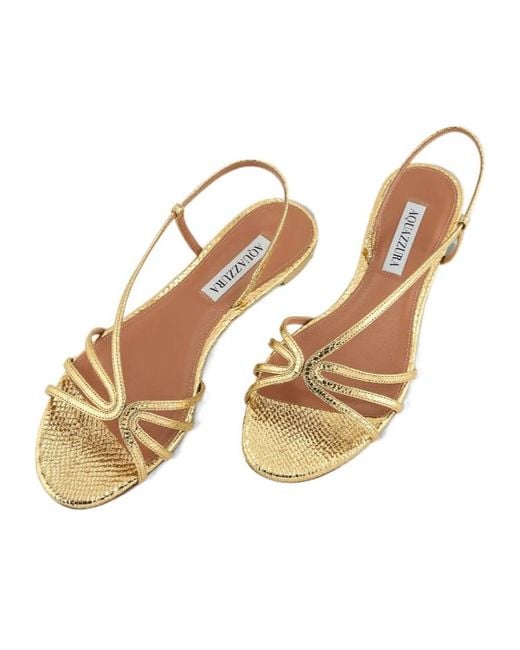 Aquazzura Metallic Talk To Me Strappy Sandals