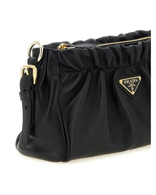 Prada Black Triangle-Logo Shoulder Bag