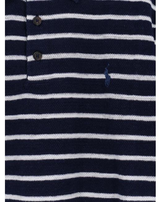 Polo Ralph Lauren Blue Striped Short-Sleeved Polo Shirt for men