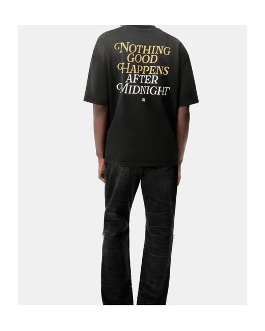 Amiri Black Oversized Crewneck T-Shirt for men