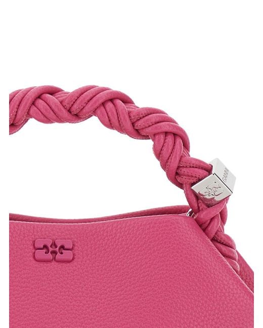 Ganni Pink Small Bou Top Handle Bag