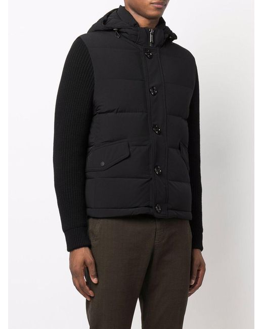 Moorer Black Foscolo-Knm Padded Bomber Jacket for men
