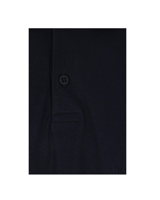 Balenciaga Blue Logo Embroidered Polo Shirt for men