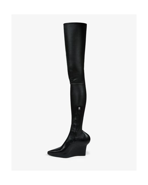 Givenchy Black Pointed Tote Thigh Boots