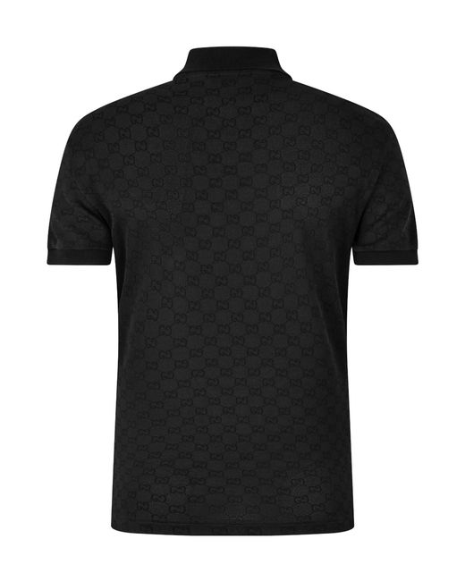 Gucci Black Short-Sleeved Polo Shirt for men