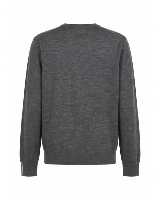 Peserico Gray Crew-Neck Long-Sleeve Knit Top for men