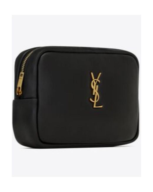 Saint Laurent Black Calypso Mini Cosmetic Pouch