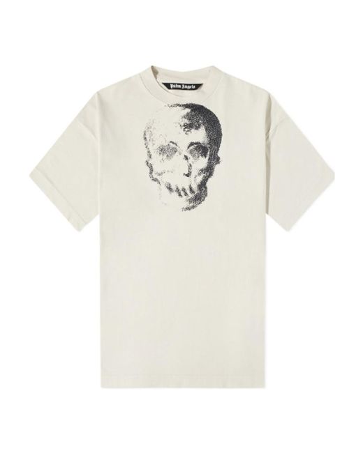 Palm Angels White Skull-Print T-Shirt for men