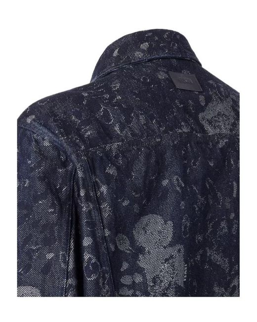 Fendi Blue Jacquard Denim Jacket for men