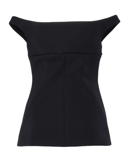 Philosophy Di Lorenzo Serafini Black Sweetheart-Neckline Blouse