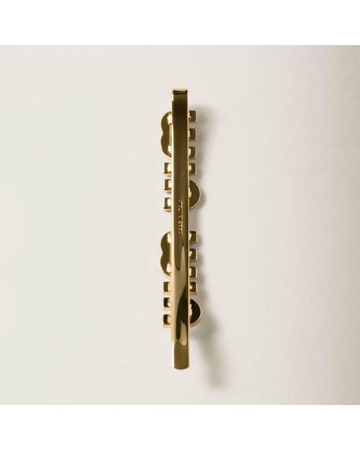 Miu Miu White Logo-Lettering Hair Clip