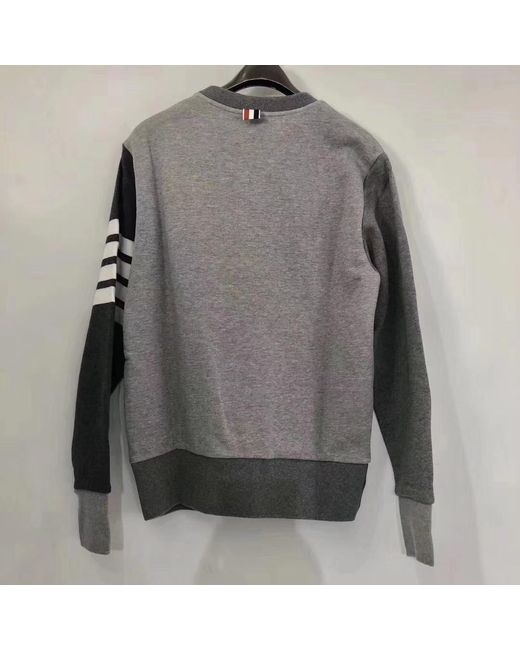 Thom Browne Gray 4-Bar Crewneck Sweatshirt