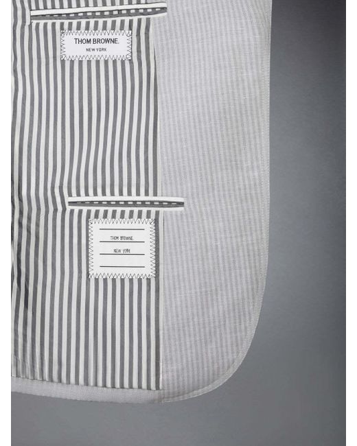 Thom Browne Gray Striped Cropped Blazer