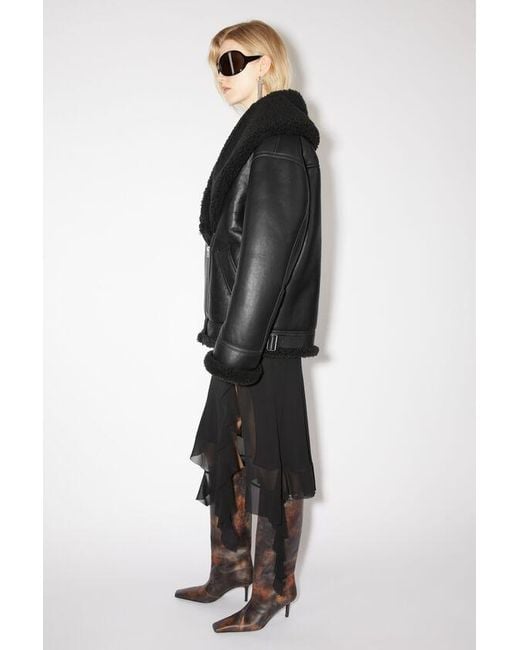 Acne Black Drop Shoulder Biker Jacket