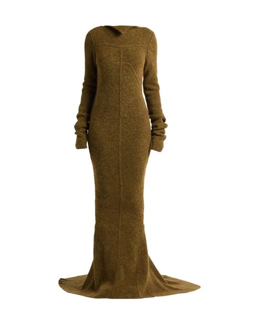 Rick Owens Green Lightweight Slim-Fit Knit Maxi Dress