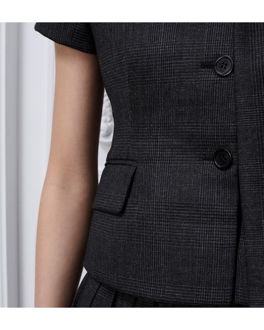 Dior Black Short-Sleeved Tie-Collar Jacket