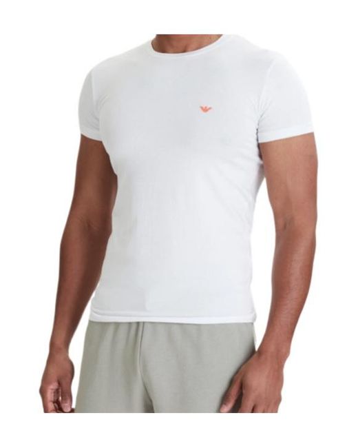 Emporio Armani White Crew Neck T-Shirt for men